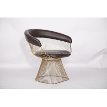 Silla de comedor moderna de cuero Warren Platner